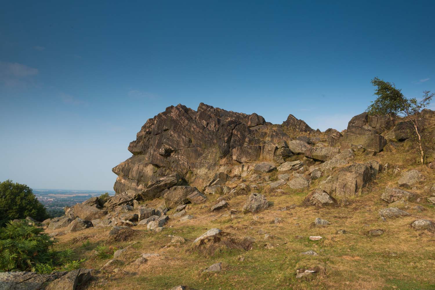 Rocky crags at Beacon Hill, known as the Old Man as they look like the face of a man.