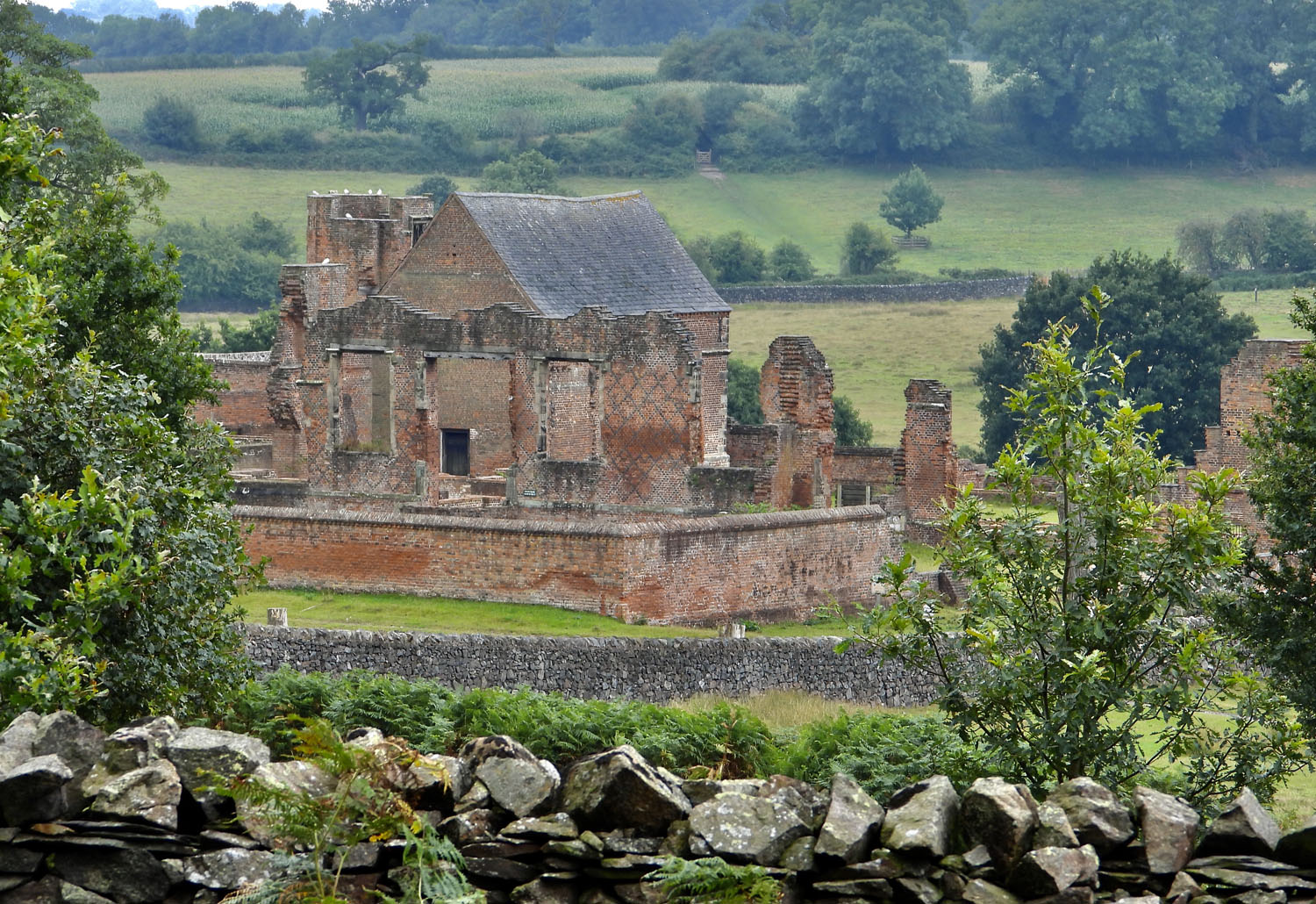The ruins of the old Bradgate House in Bradgate Park