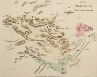 An early geological map of Charnwood Forest from 1824
