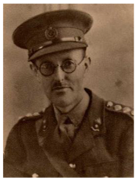 A black and white photograph of a soldier