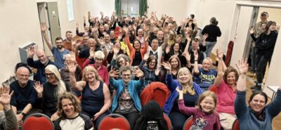 Volunteers in a village hall