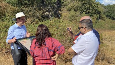 Local MP Peter Bedford supported the evaluation at Hill Hole Nature Reserve.